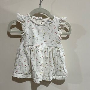 Carter's White Dress with Floral Print